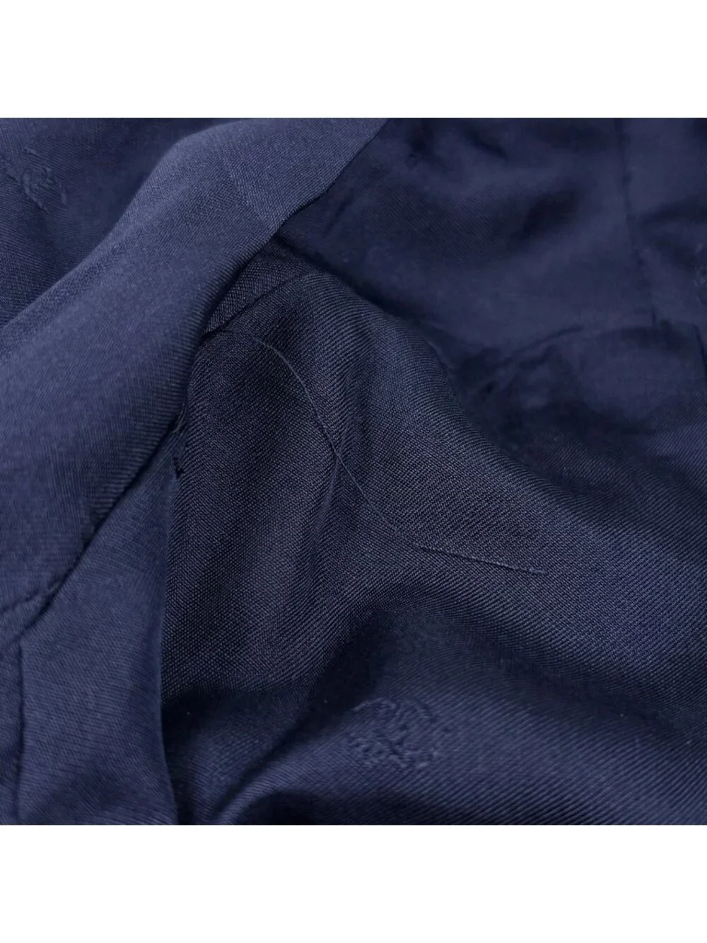 Chanel CC Logo Button Tailored Jacket Outer Wool Navy